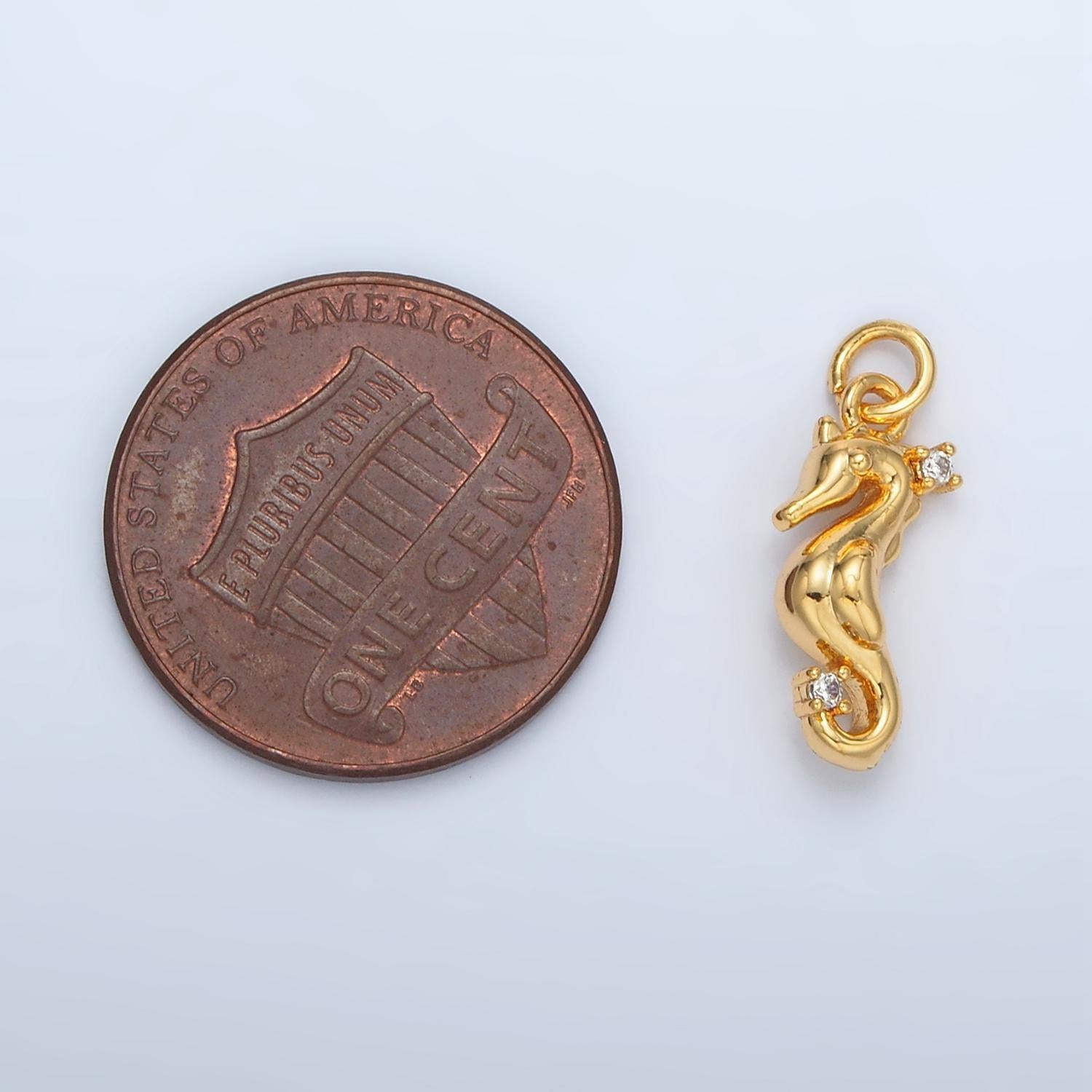 Tiny gold sea horse pendant 24k gold filled seahorse charm animal under the sea pendant | ac154