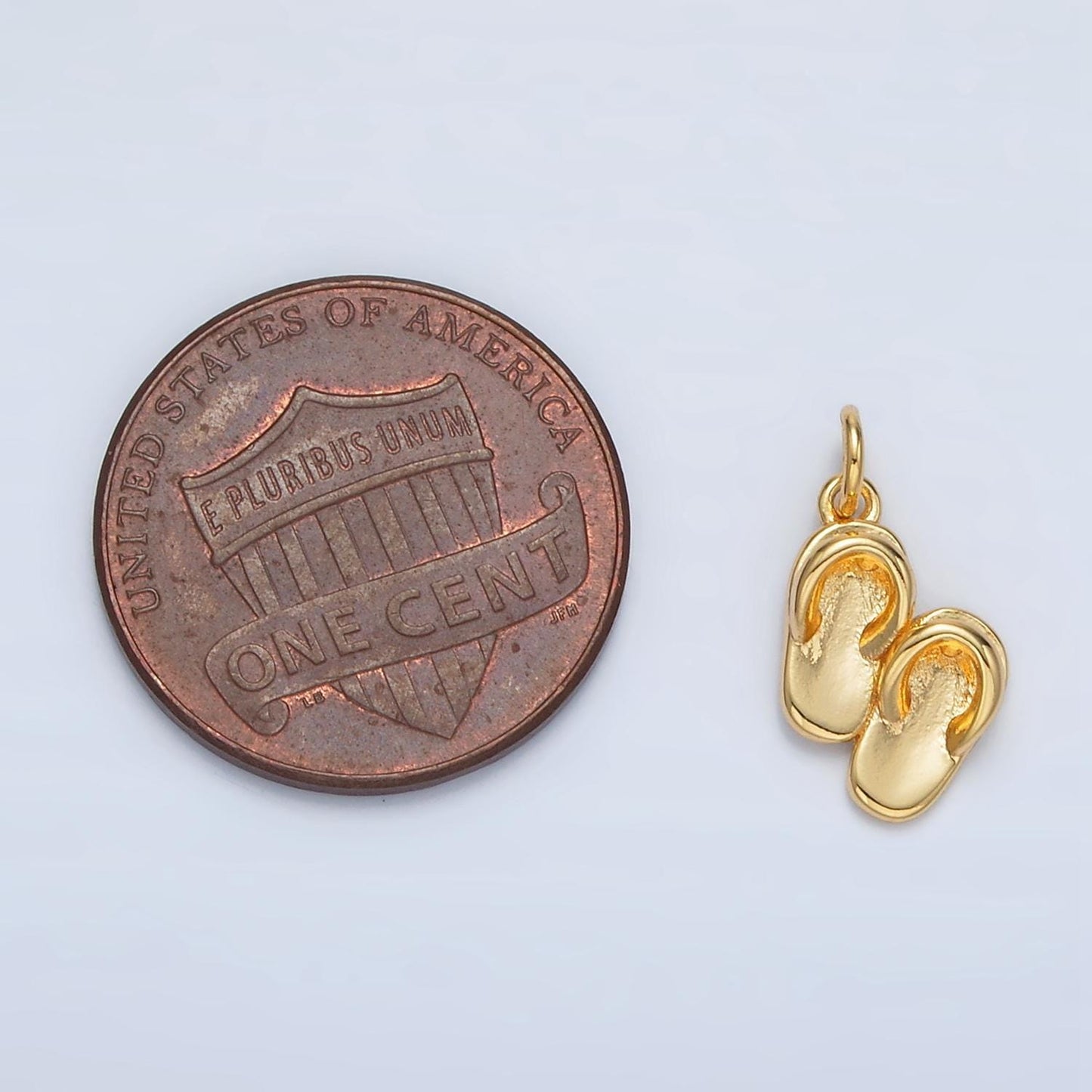 Mini gold sandal charms dainty flip flop pendants for bracelet charm necklace charm supply ac153
