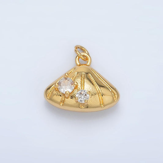Tiny beach shell pendant in 24k gold filled sea shell charm in gold | ac149