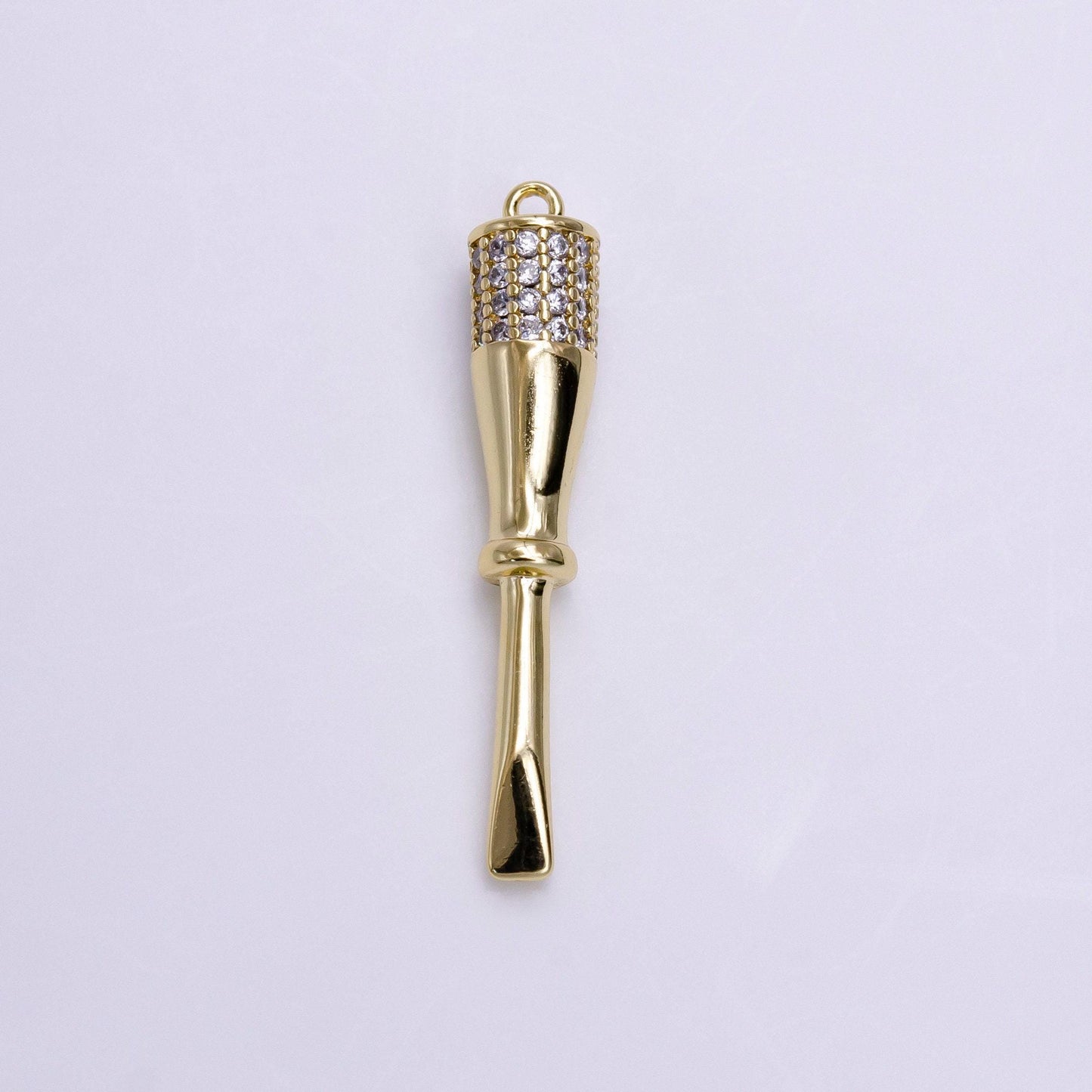 14k gold filled micro paved cz flat edged screwdriver charm | ac1453