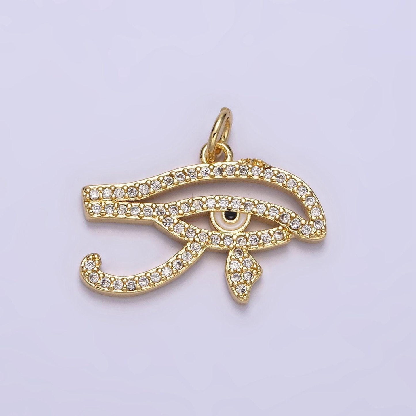 24k gold filled eye of ra charm, micro pave eye of horus pendant cubic eye pendant wholesale charm ac-1414