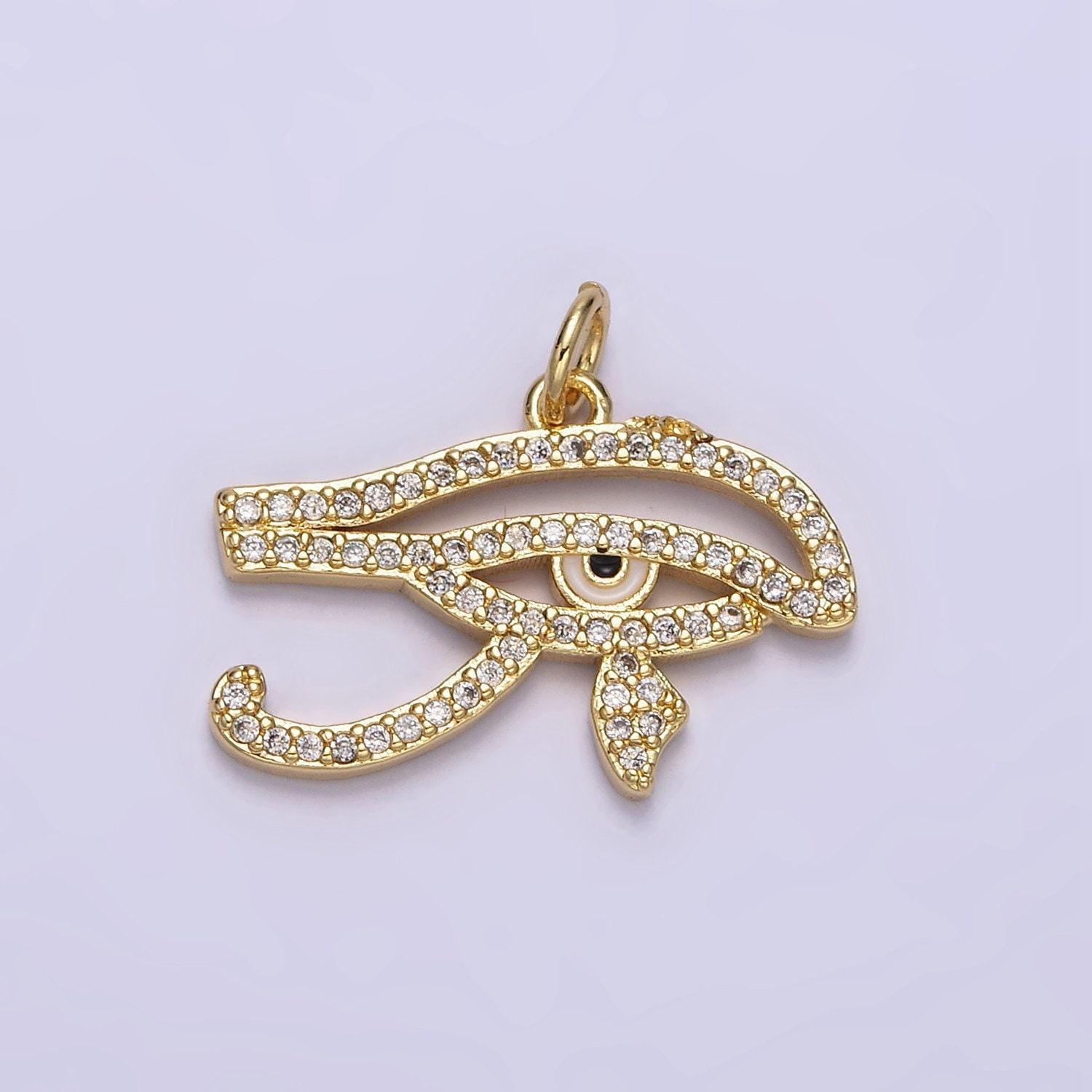 24k gold filled eye of ra charm, micro pave eye of horus pendant cubic eye pendant wholesale charm ac-1414