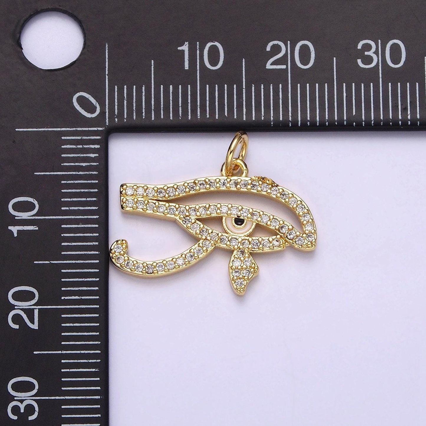 24k gold filled eye of ra charm, micro pave eye of horus pendant cubic eye pendant wholesale charm ac-1414