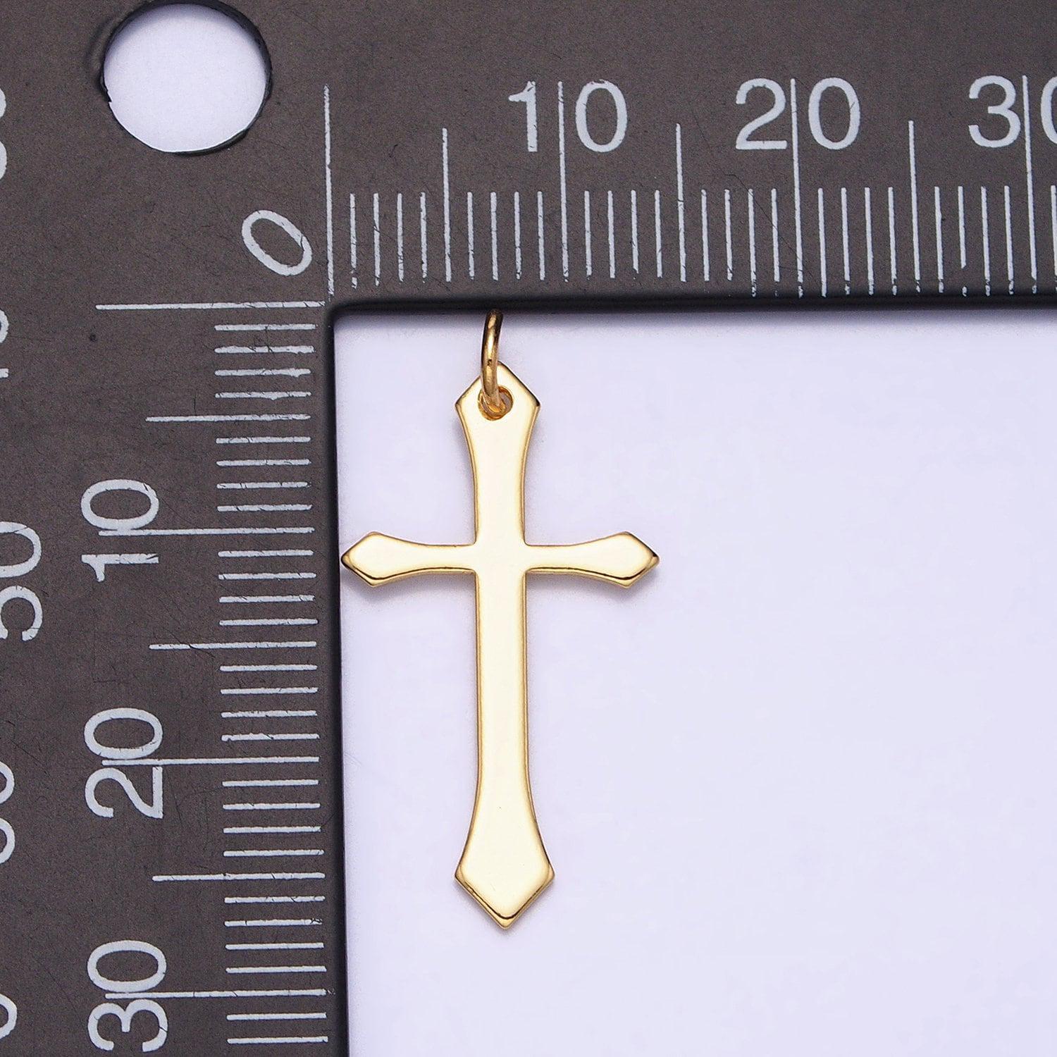 Dainty 16k gold filled cross pendant for rosary religious necklace earring supply ac1327
