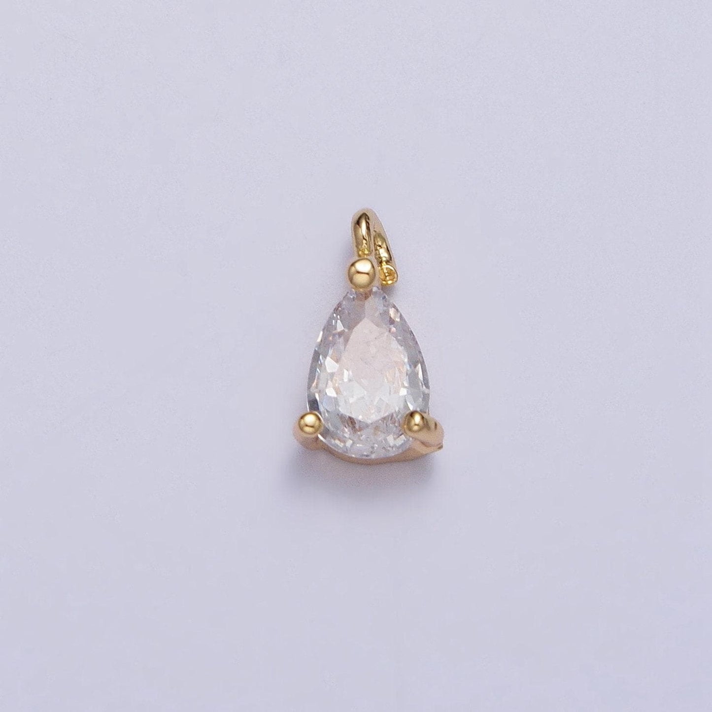 24k gold plated mini tear drop pendant, tiny cz micro pave dangle charm for bracelet necklace earrings charm for jewelry making supply ac125