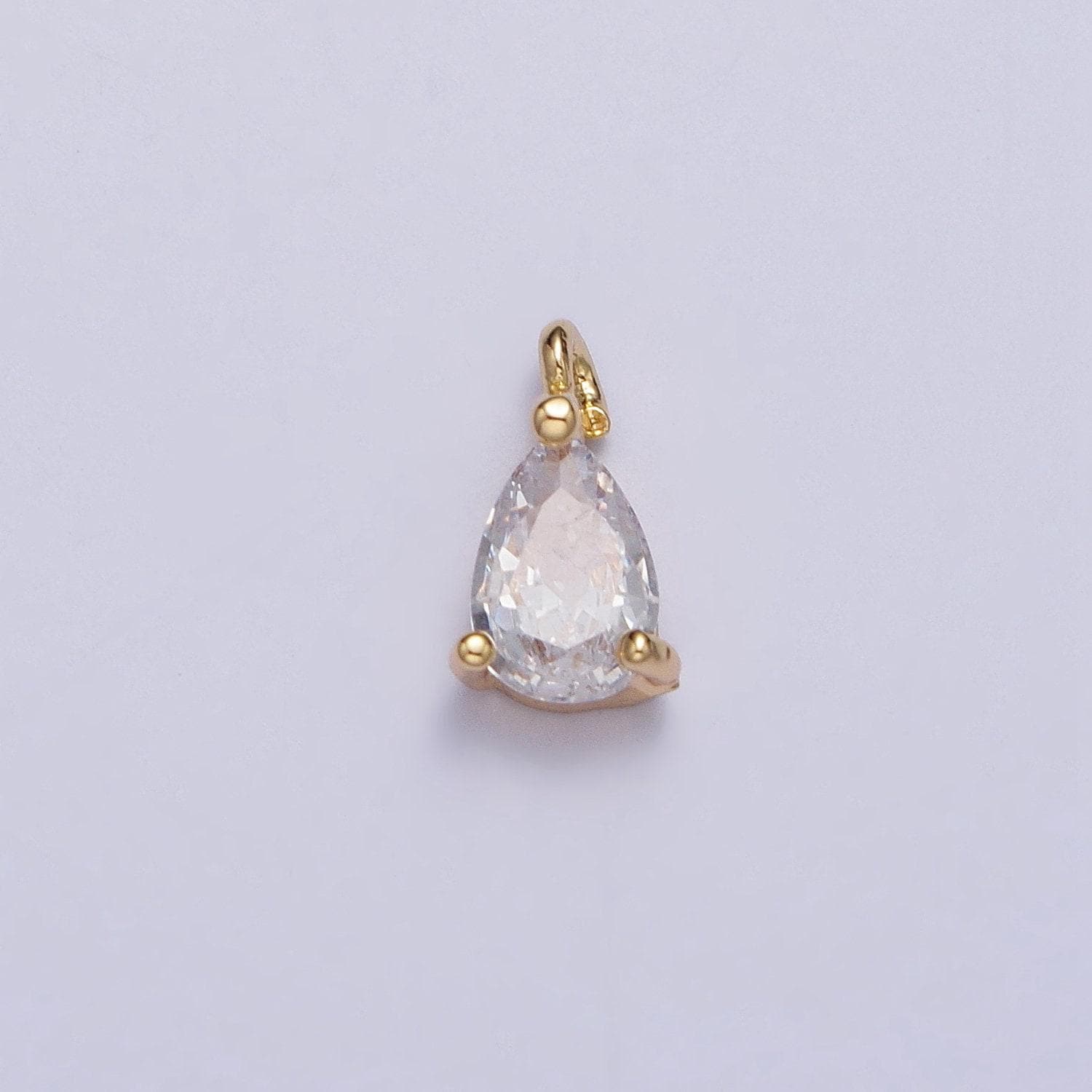 24k gold plated mini tear drop pendant, tiny cz micro pave dangle charm for bracelet necklace earrings charm for jewelry making supply ac125