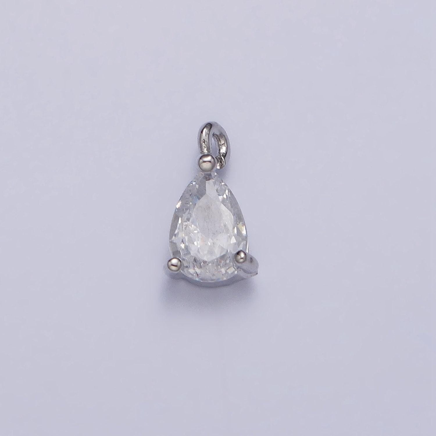 24k gold plated mini tear drop pendant, tiny cz micro pave dangle charm for bracelet necklace earrings charm for jewelry making supply ac125