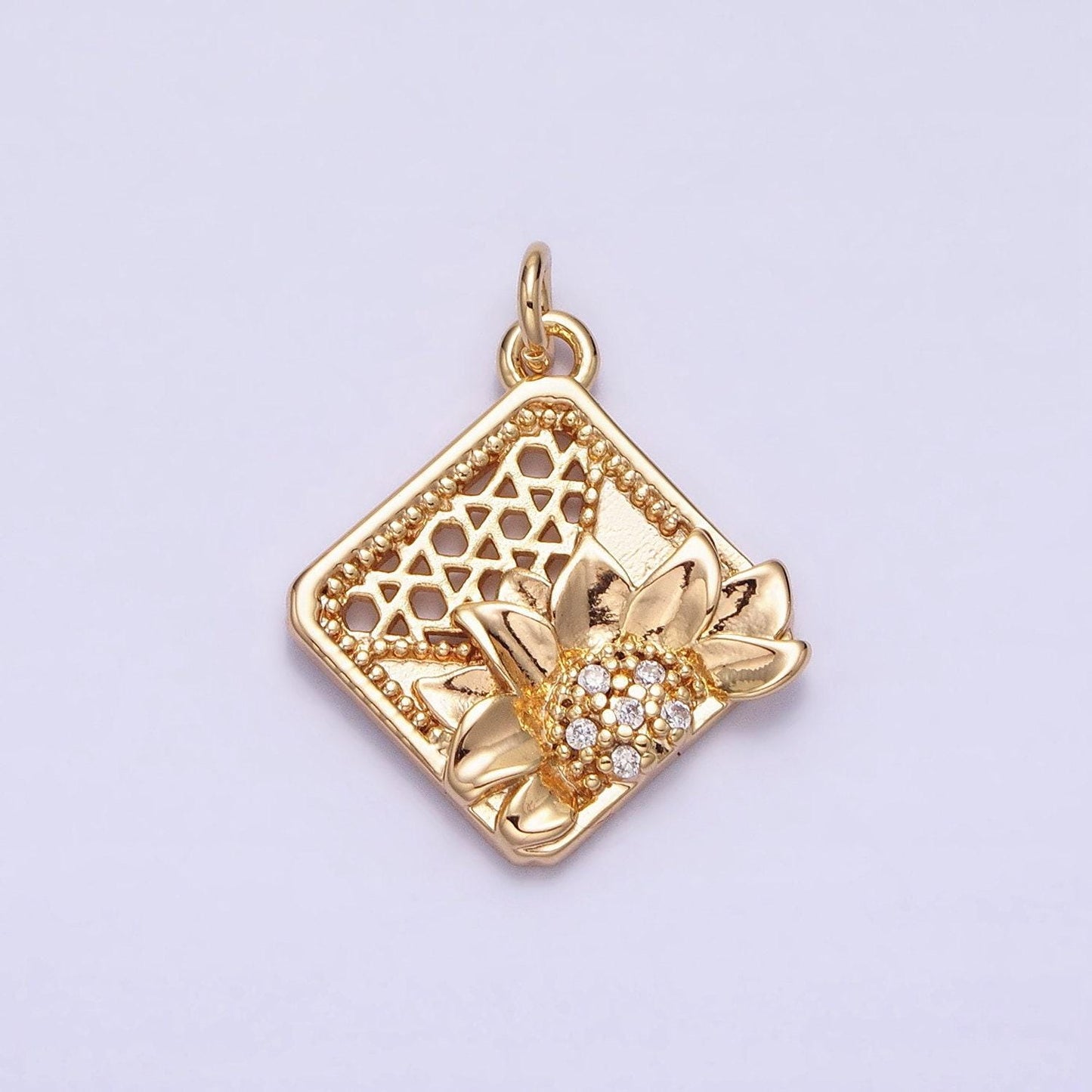 Gold flower charms -mini flower charm - lead nickle free charms - floral charms - sun flower charm ac1245