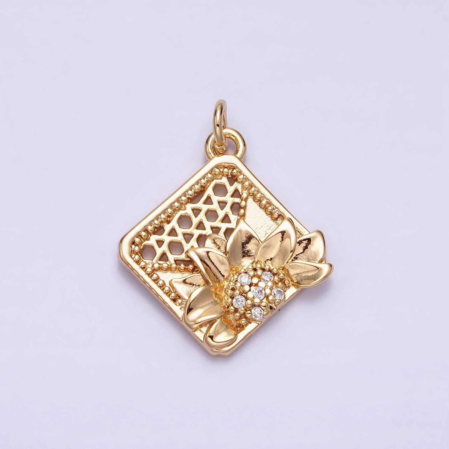 Gold flower charms -mini flower charm - lead nickle free charms - floral charms - sun flower charm ac1245