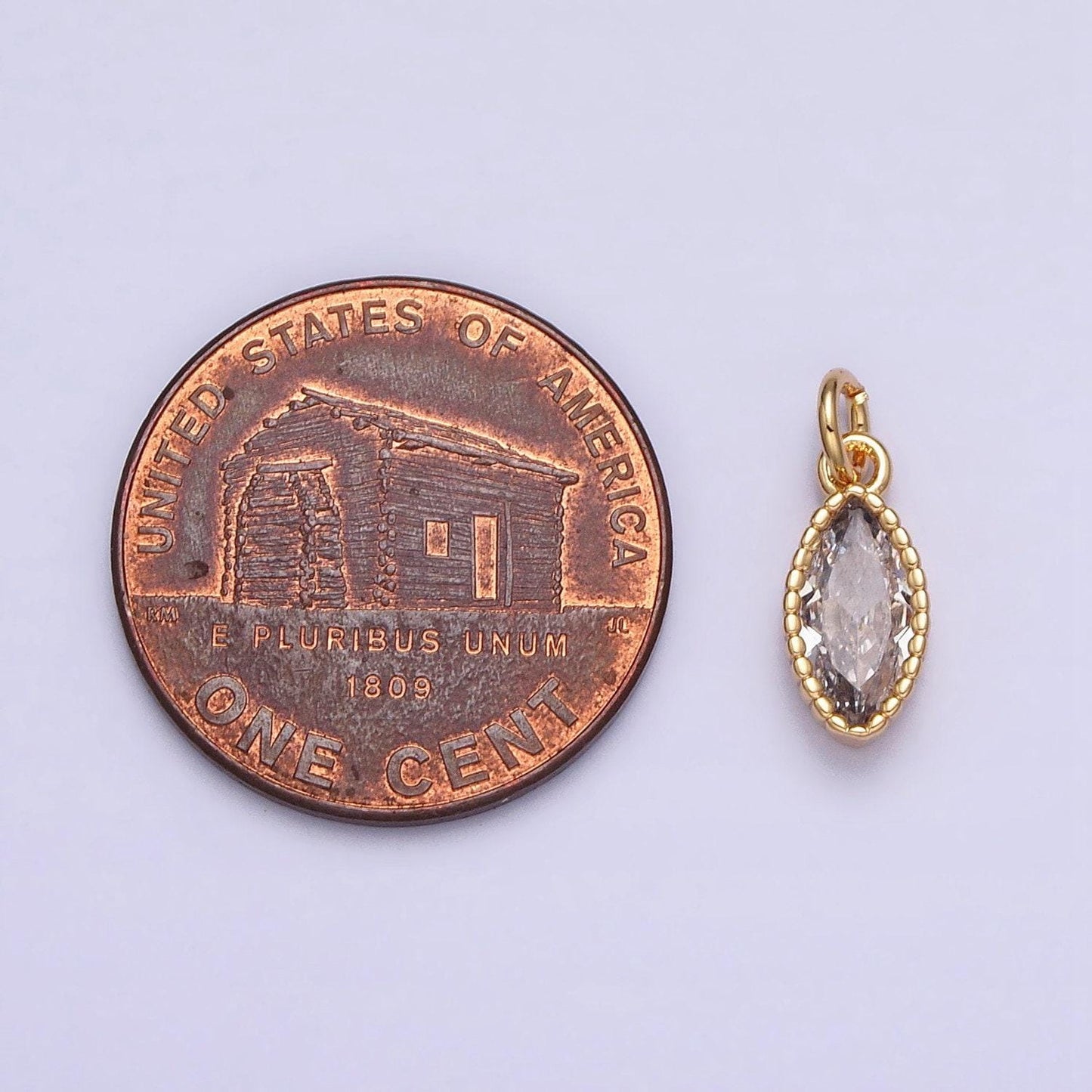 16k gold filled clear cz marquise add-on charm in gold & silver | ac1235 ac1236
