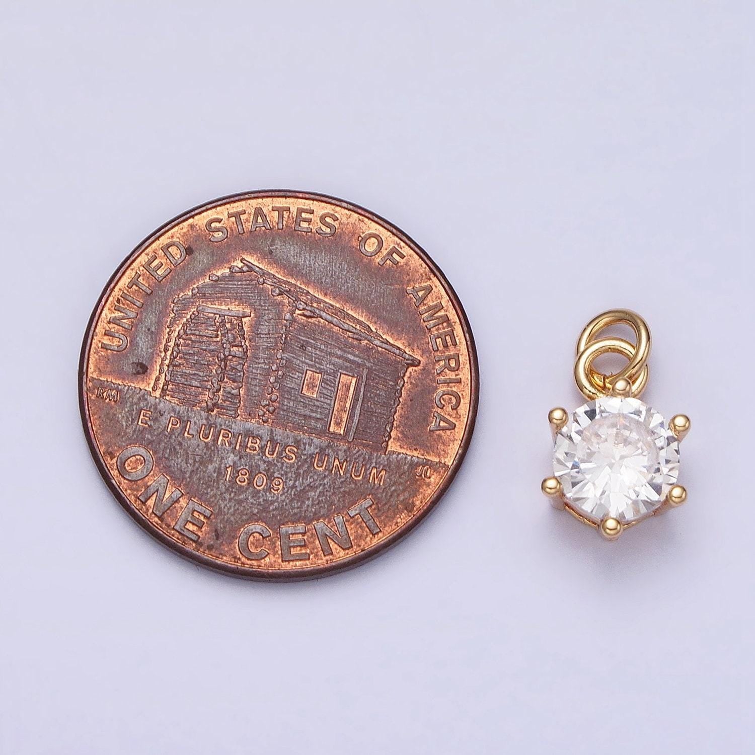 Clear zirconia cubic pave 16k gold filled charm, cz pendant round cubic mini pendant, dainty bracelet earring necklace charm ac1193