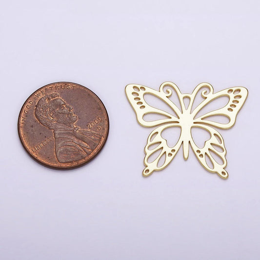 24k gold filled open antenna butterfly mariposa charm | ac1454