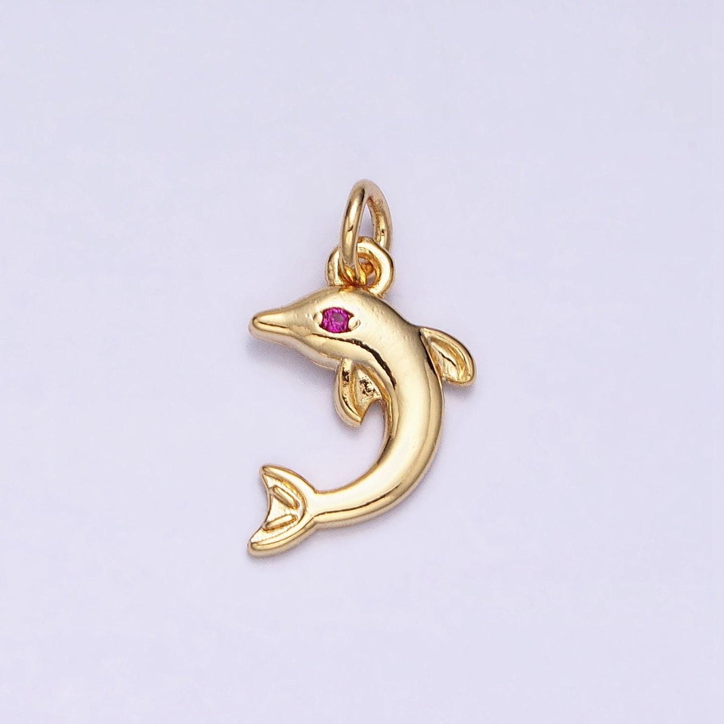 Dainty 16k gold filled dolphin pendant jewelry making supplies wholesale charm kids fish animal under the water jewelry inspired ac1146
