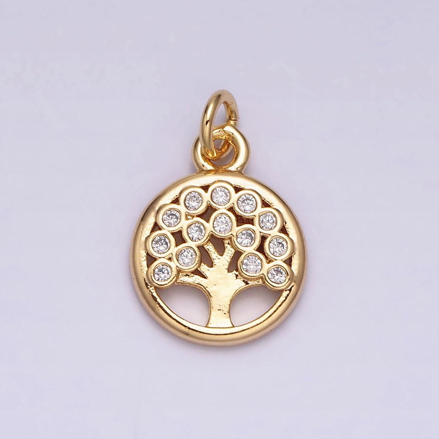 1pc gold micro pave cz tree of life pendant charm, micro pave cz pendant charm, white pendant, for diy jewelry ac1071
