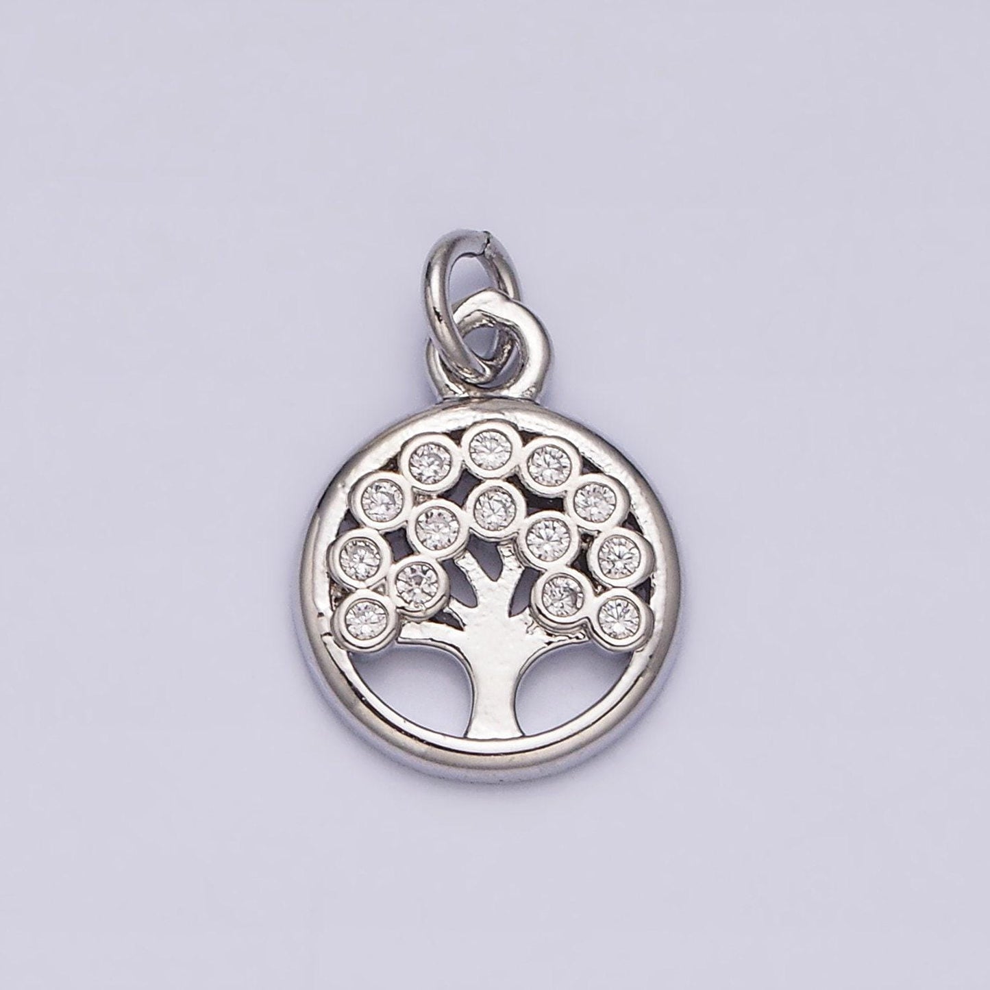 1pc gold micro pave cz tree of life pendant charm, micro pave cz pendant charm, white pendant, for diy jewelry ac1071
