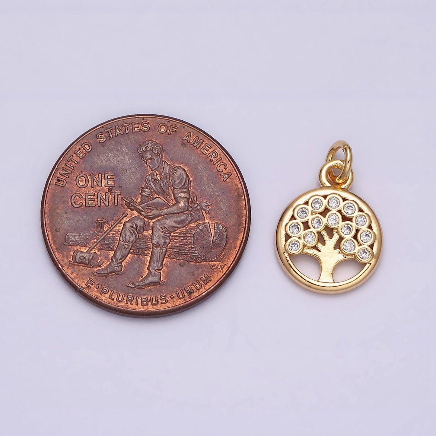 1pc gold micro pave cz tree of life pendant charm, micro pave cz pendant charm, white pendant, for diy jewelry ac1071