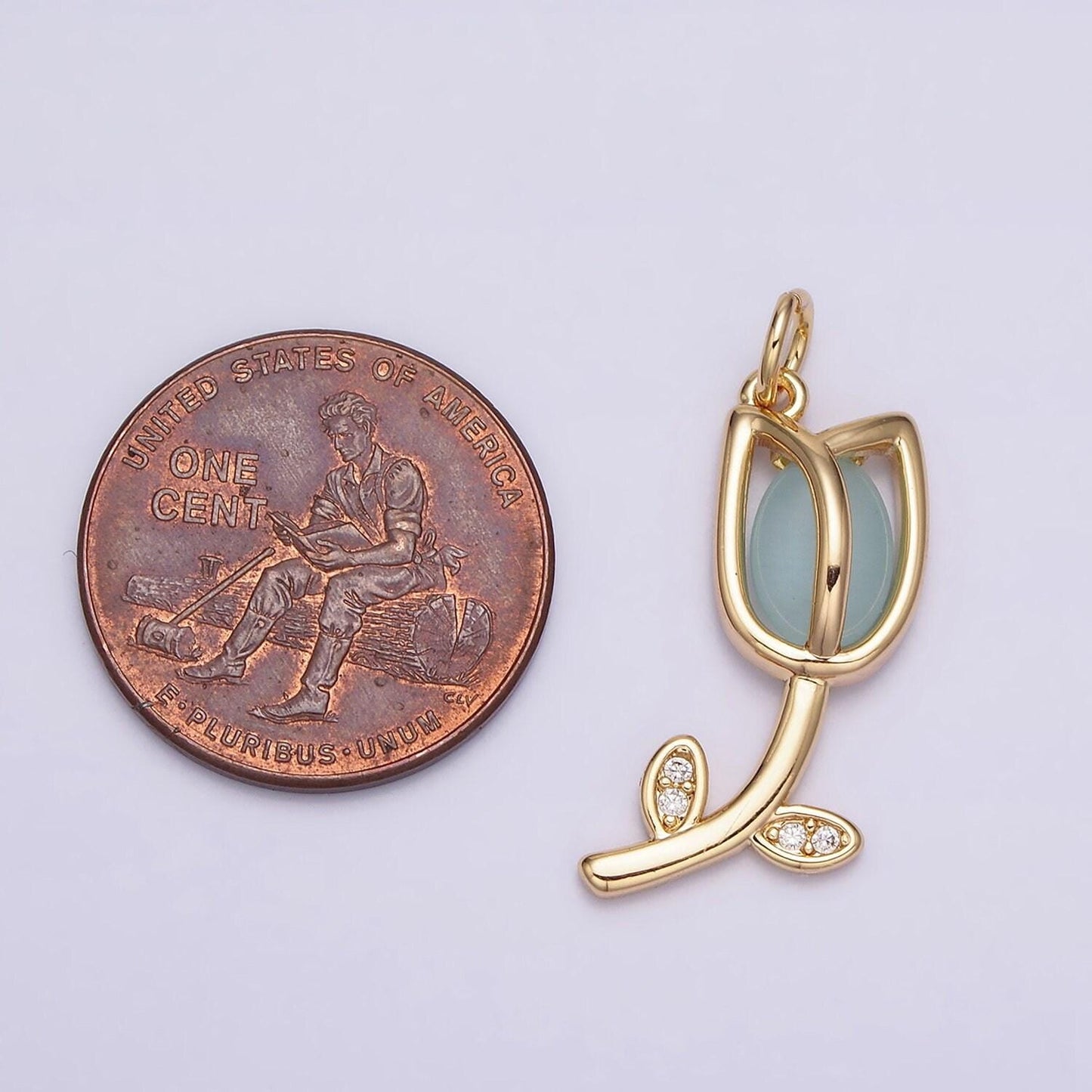 Mini gold tulip charm cz silver tulips flower buds pendant spring floral jewelry inspired netherland travel charm ac777 ac778
