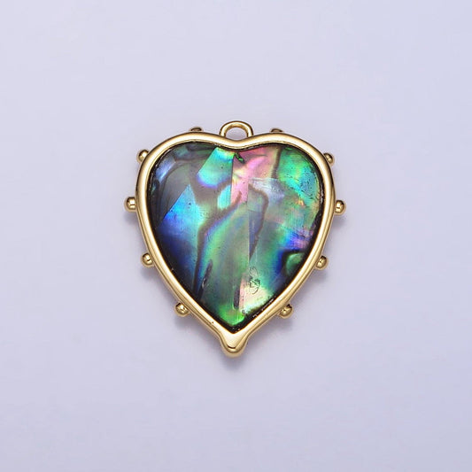 Dainty abalone heart charm abalone shell pendant, heart shaped pendant for diy handmade jewelry making supply ac1047
