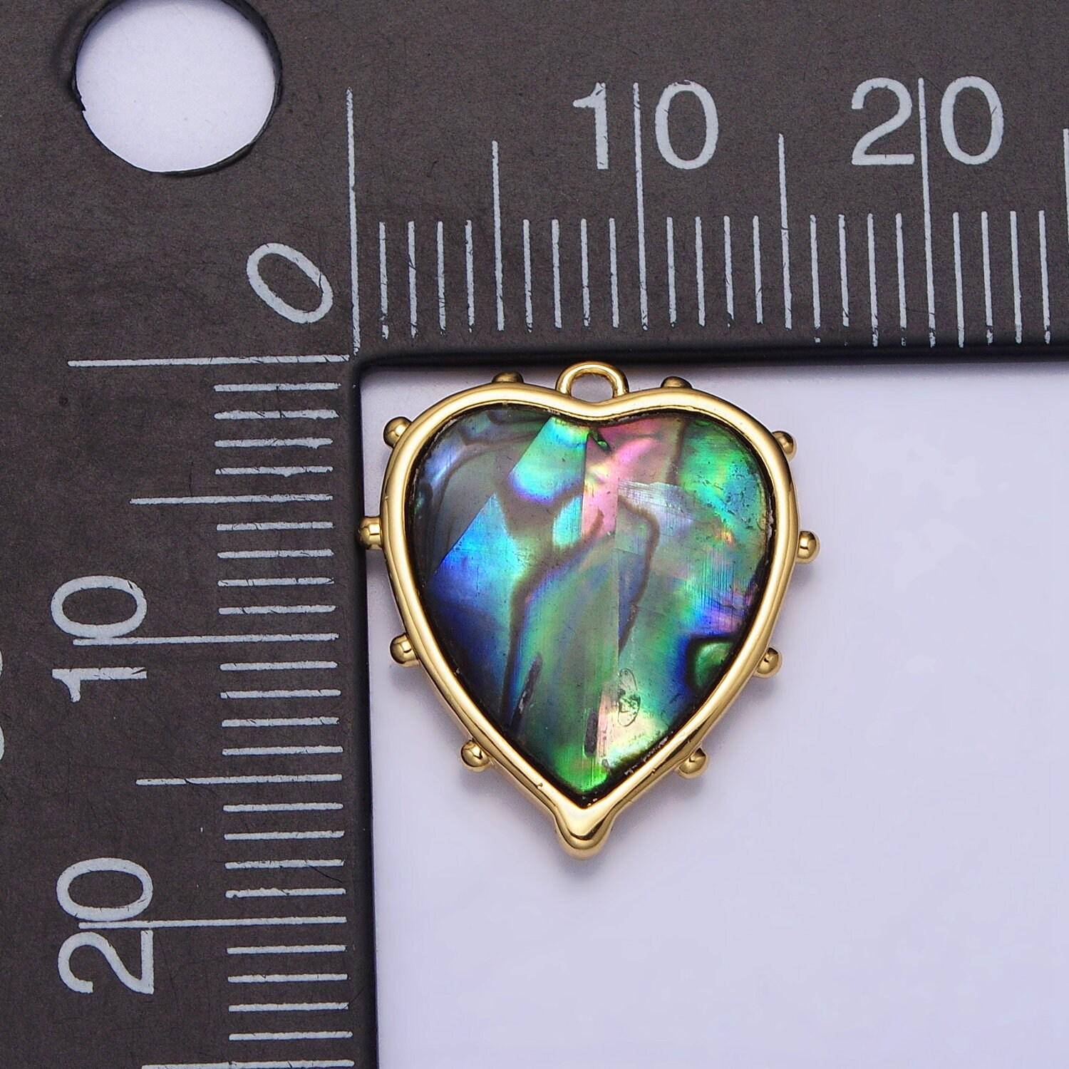 Dainty abalone heart charm abalone shell pendant, heart shaped pendant for diy handmade jewelry making supply ac1047