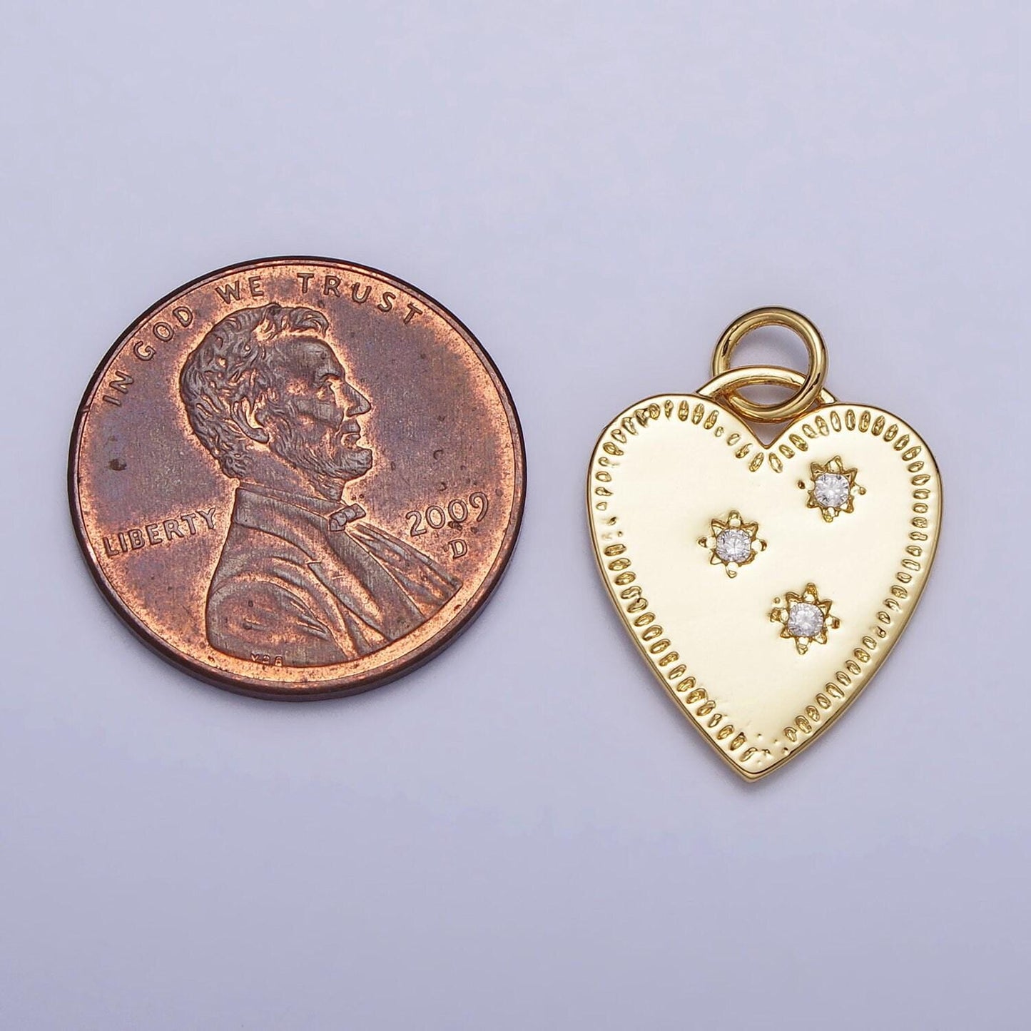 18k gold filled micro pave heart charm medallion charm, cz charm for necklace earring bracelet component jewelry findings ac1019