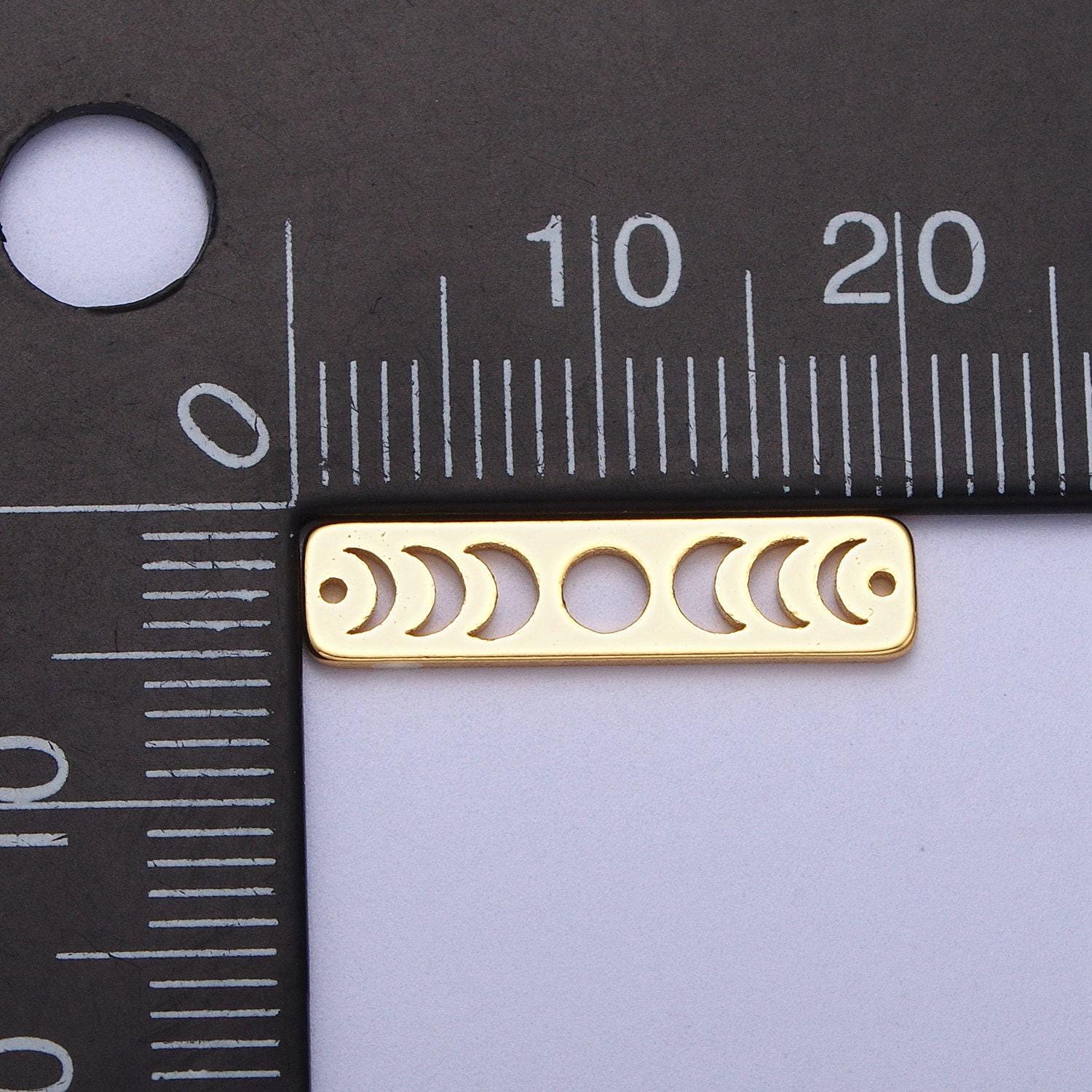 Horizontal moon phase bar charm gold plated eclipse moon charm connector crescent moon connecter link bar for necklace bracelet ac-054