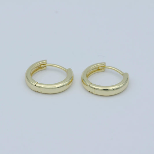 1 pair 14mm huggie earrings, gold hoops, huggie hoop earring, hoop earrings, round loops,ab-1165