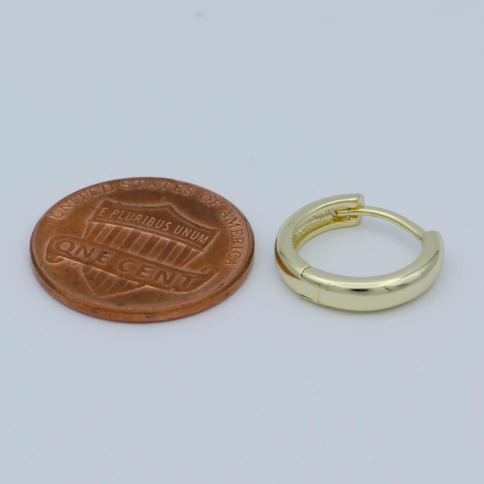 1 pair 14mm huggie earrings, gold hoops, huggie hoop earring, hoop earrings, round loops,ab-1165