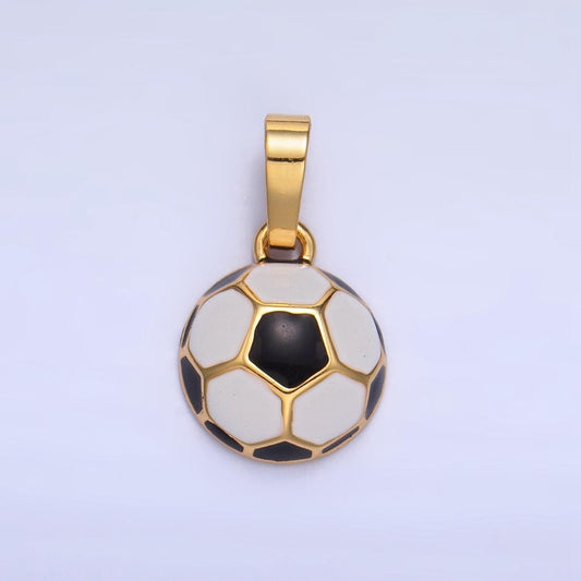 24k gold filled soccer ball charm enamel sport theme pendant for bracelet necklace jewelry making supply | aa1018