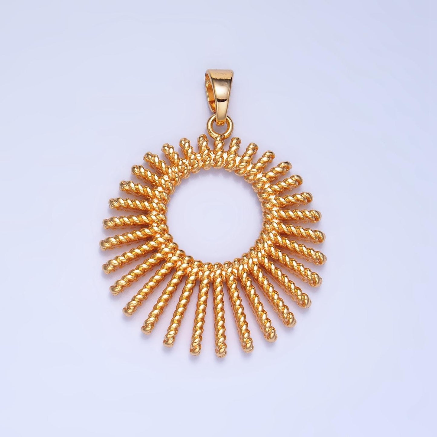 Bold sun ray gold filled sun charm sunburst necklace pendant charm findings for jewelry making aa995