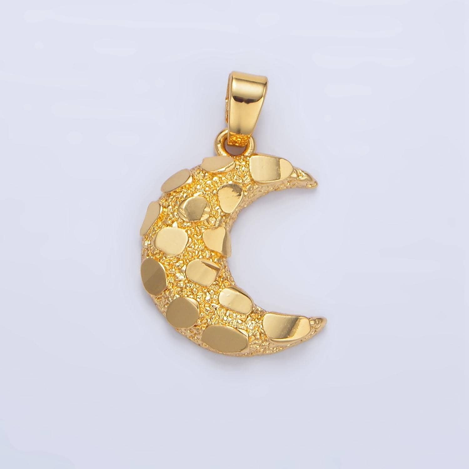 Gold crescent moon mosaic tile charm for necklace pendant celestial jewelry making supply aa944