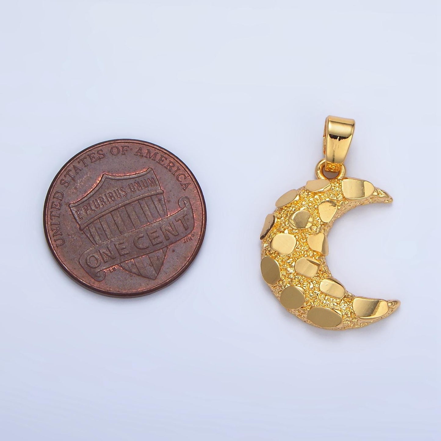 Gold crescent moon mosaic tile charm for necklace pendant celestial jewelry making supply aa944
