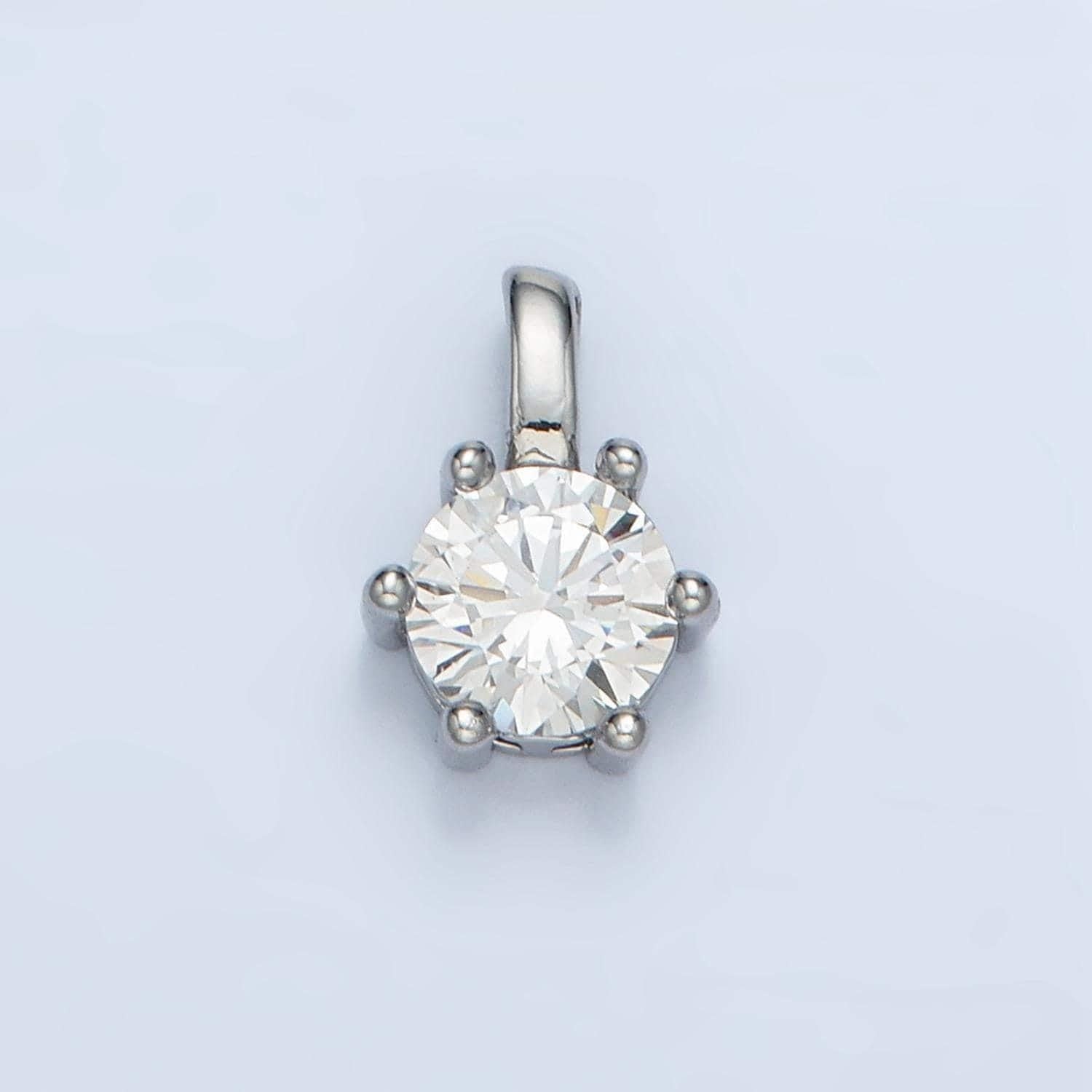 24k gold filled 11.5mm round cz personalized silver pendant | aa923-aa938