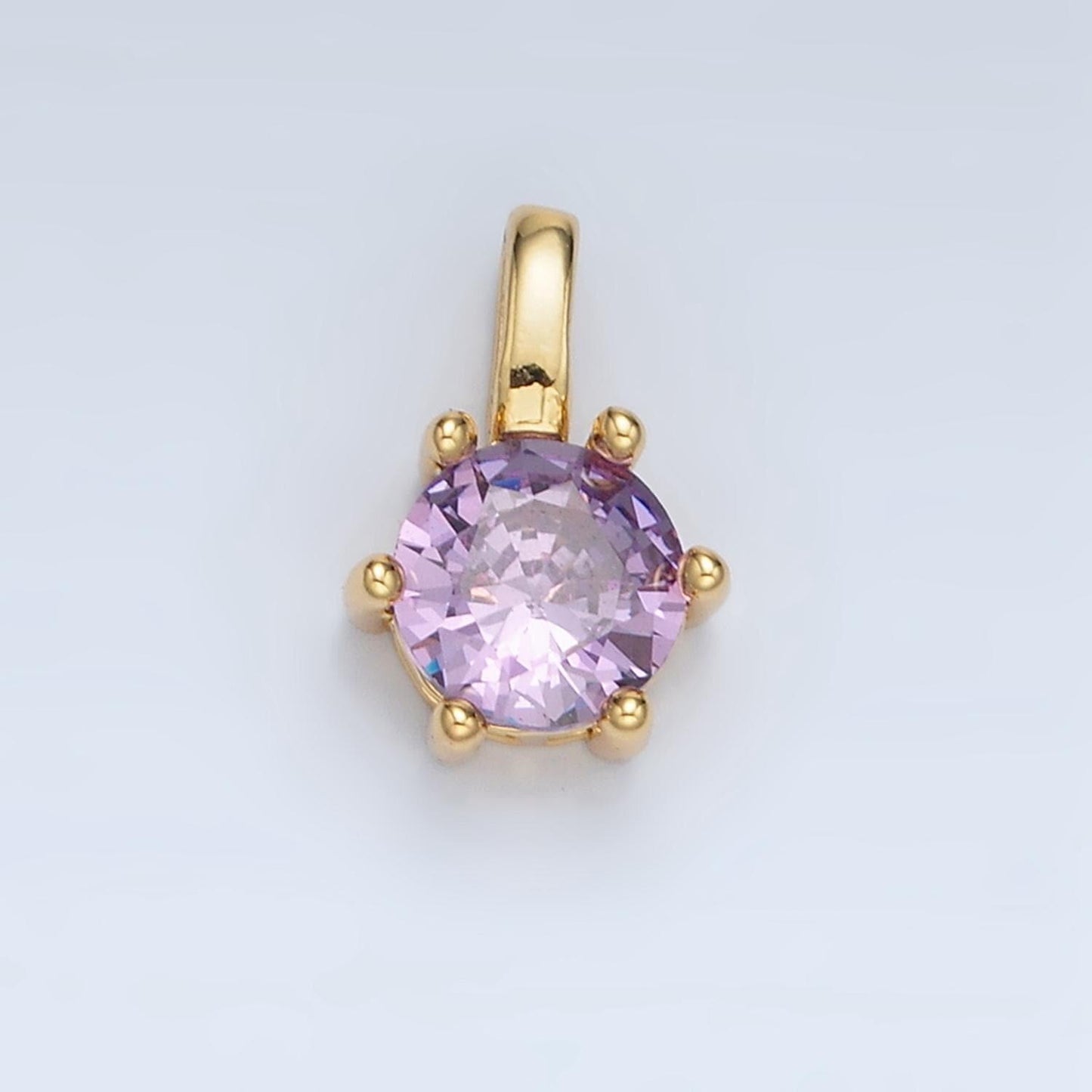 24k gold filled 11.5mm round cz personalized gold pendant | aa923-aa938
