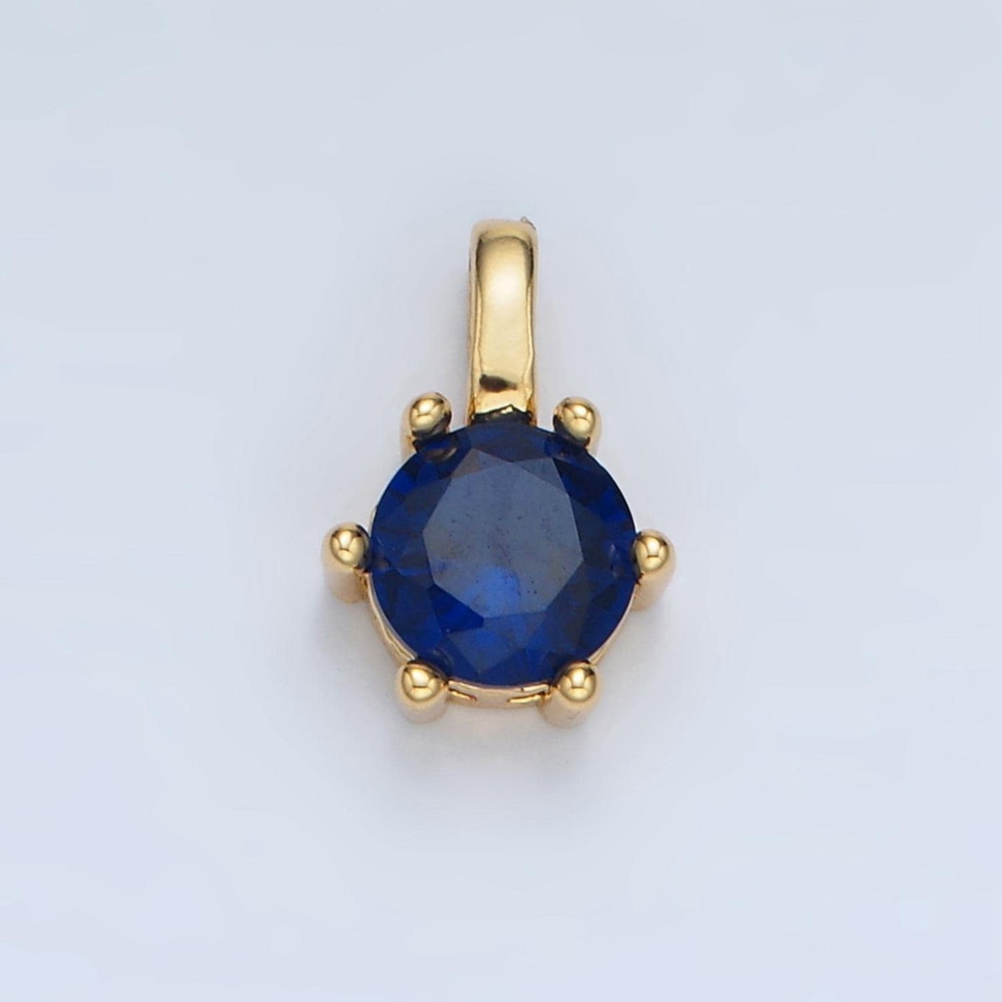 24k gold filled 11.5mm round cz personalized gold pendant | aa923-aa938