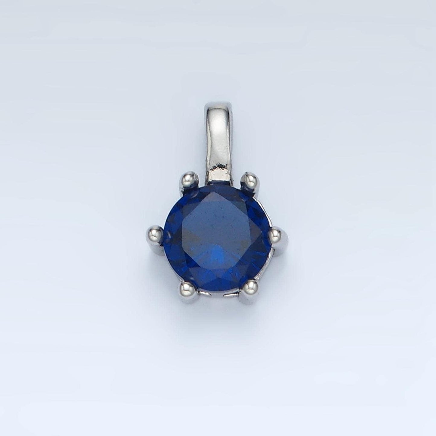 24k gold filled 11.5mm round cz personalized silver pendant | aa923-aa938