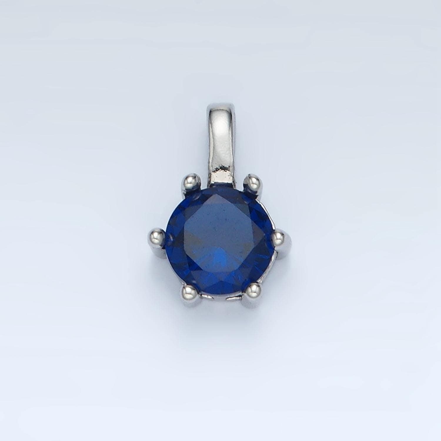 24k gold filled 11.5mm round cz personalized silver pendant | aa923-aa938