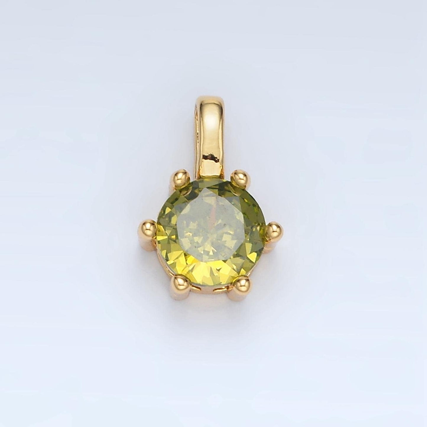24k gold filled 11.5mm round cz personalized gold pendant | aa923-aa938