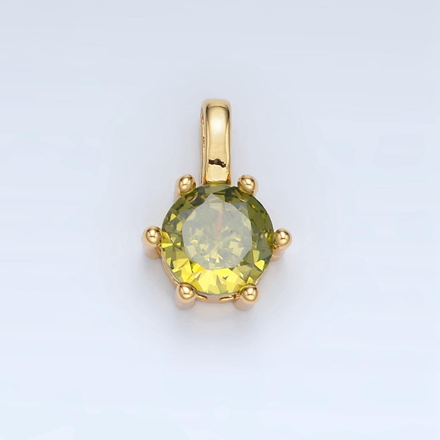 24k gold filled 11.5mm round cz personalized gold pendant | aa923-aa938