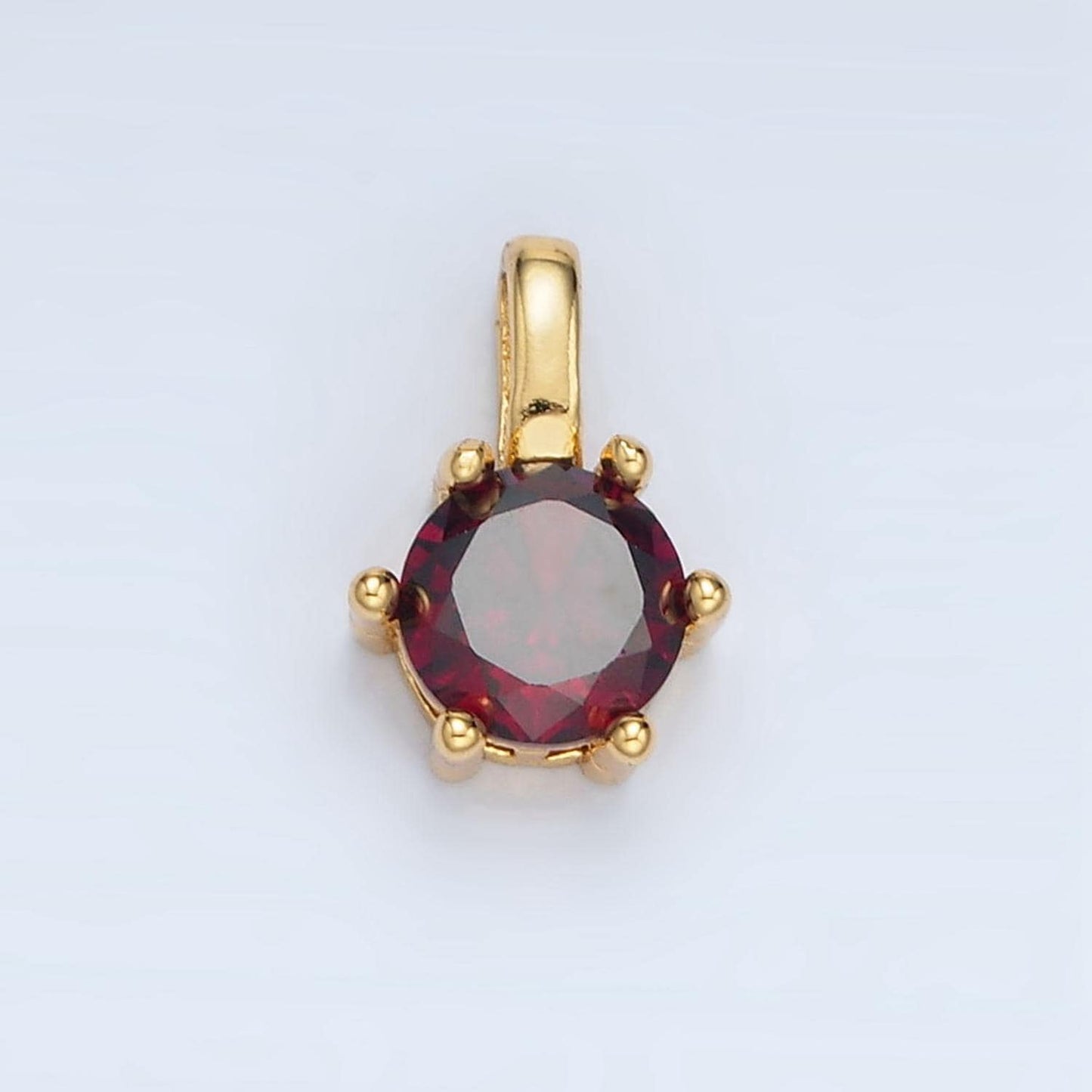 24k gold filled 11.5mm round cz personalized gold pendant | aa923-aa938