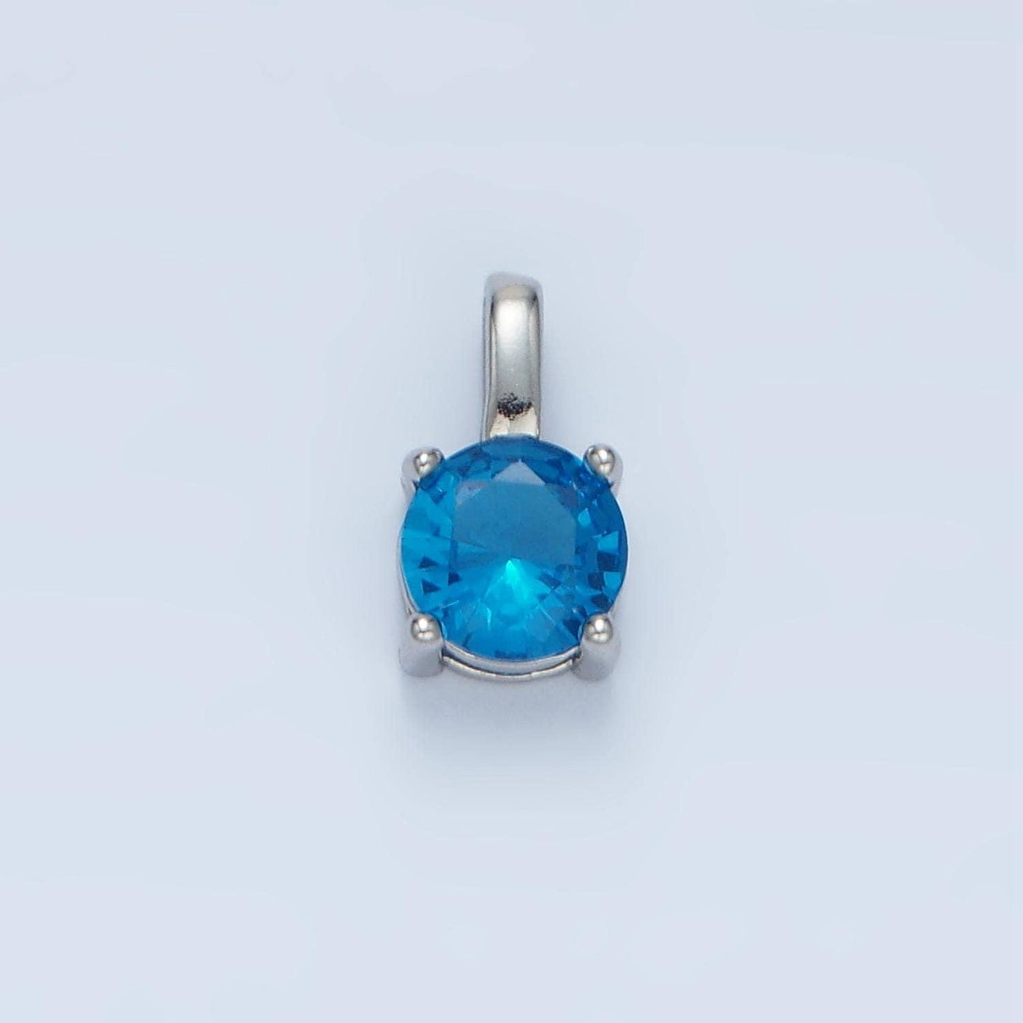 24k gold filled 11mm round cz personalized silver pendant | aa907-aa922