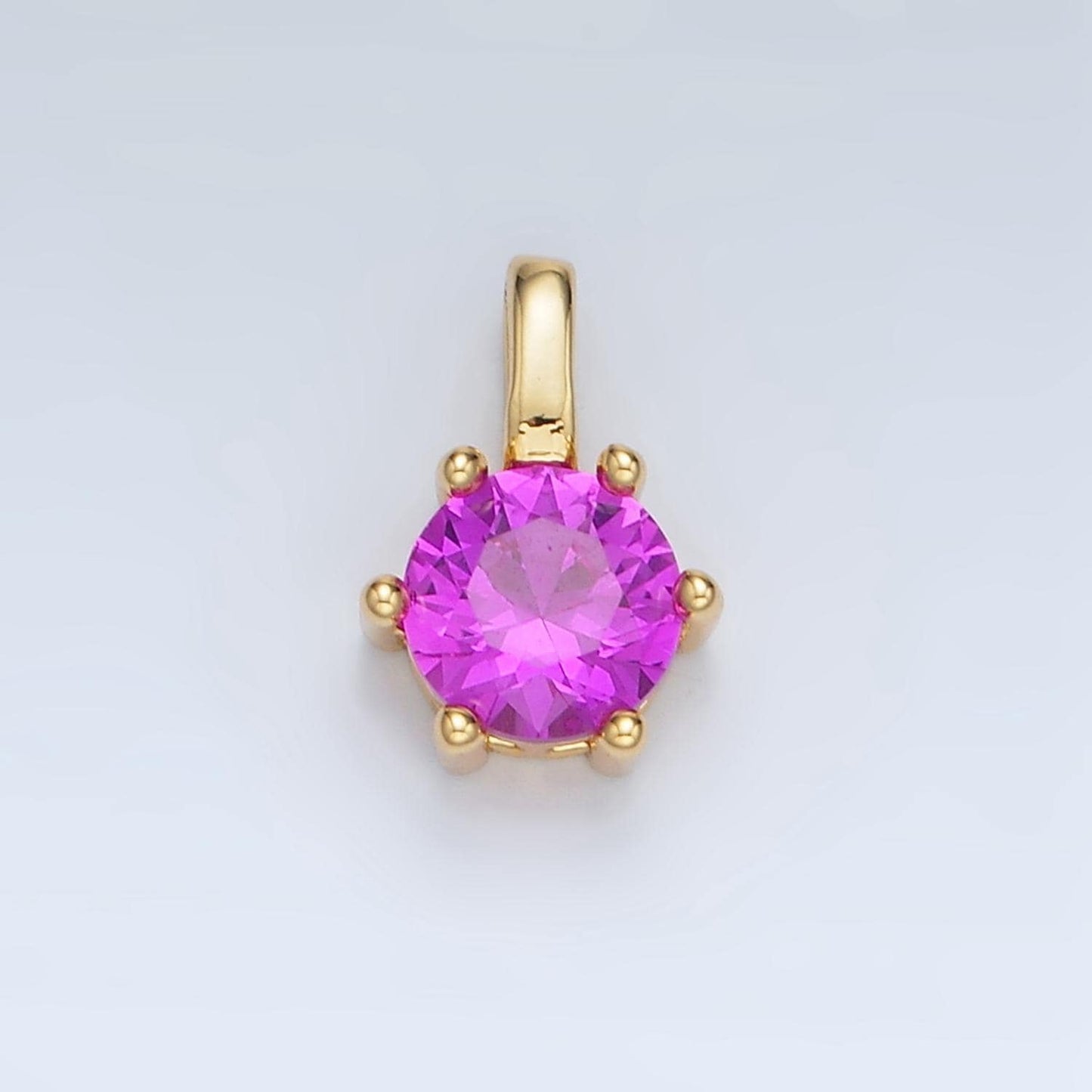 24k gold filled 11.5mm round cz personalized gold pendant | aa923-aa938