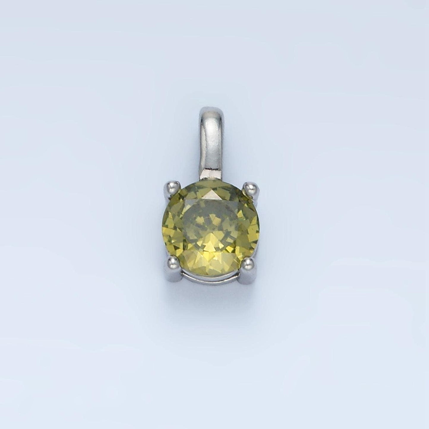 24k gold filled 11mm round cz personalized silver pendant | aa907-aa922