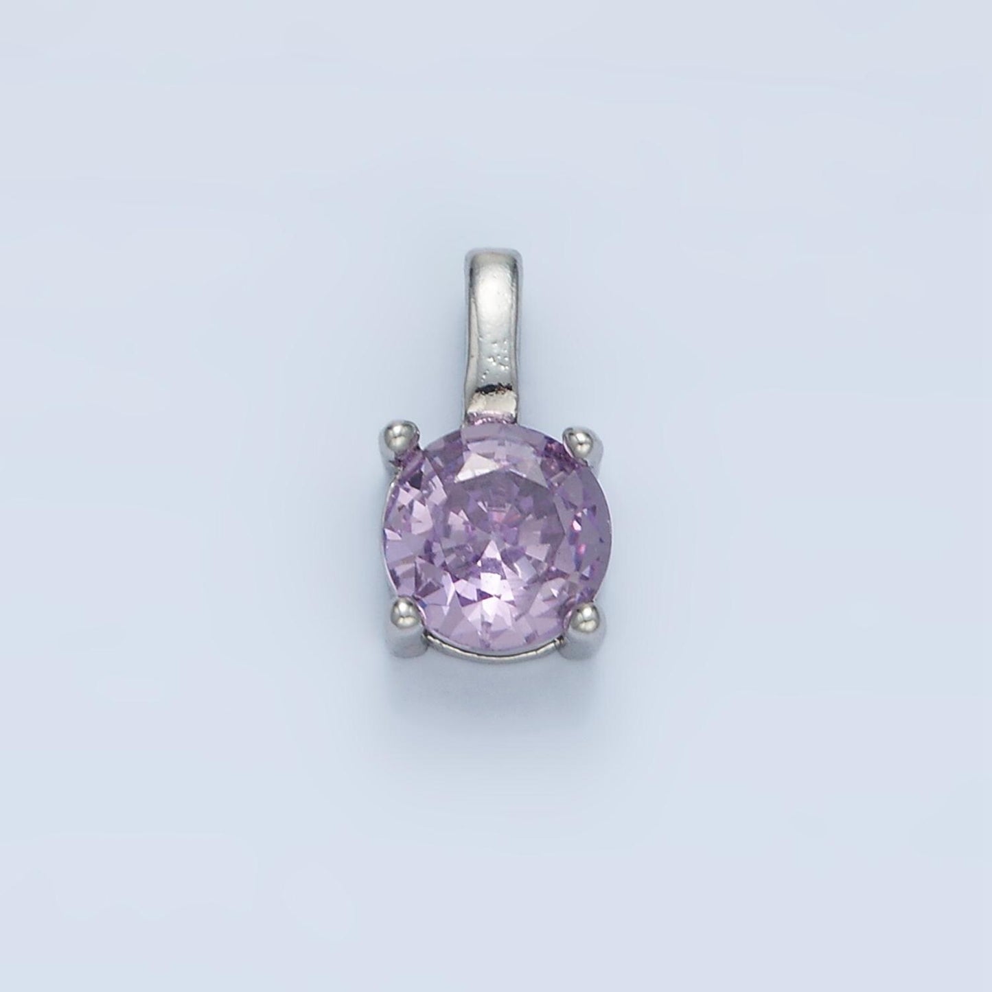 24k gold filled 11mm round cz personalized silver pendant | aa907-aa922