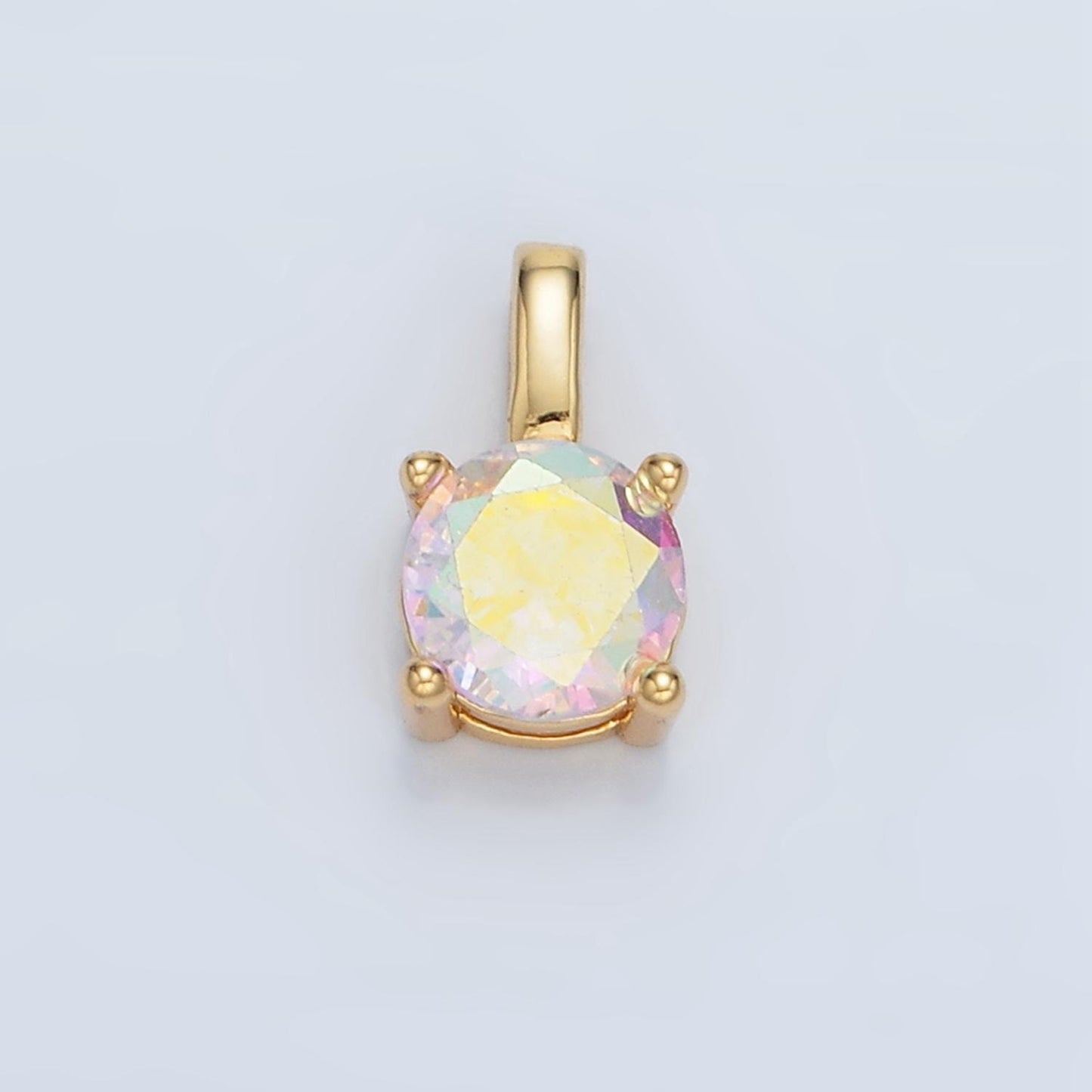 24k gold filled 11mm round cz personalized silver pendant | aa907 - aa922