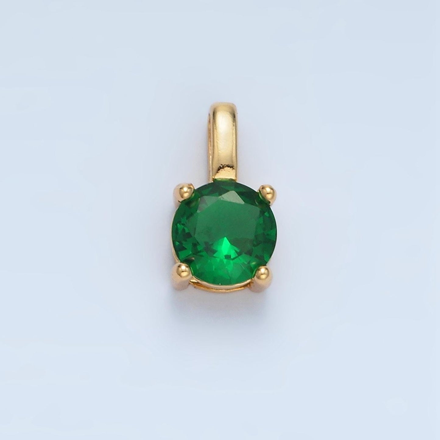 24k gold filled 11mm round cz personalized silver pendant | aa907 - aa922