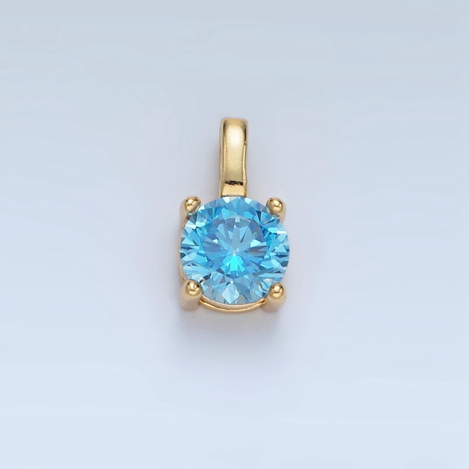24k gold filled 11mm round cz personalized silver pendant | aa907 - aa922