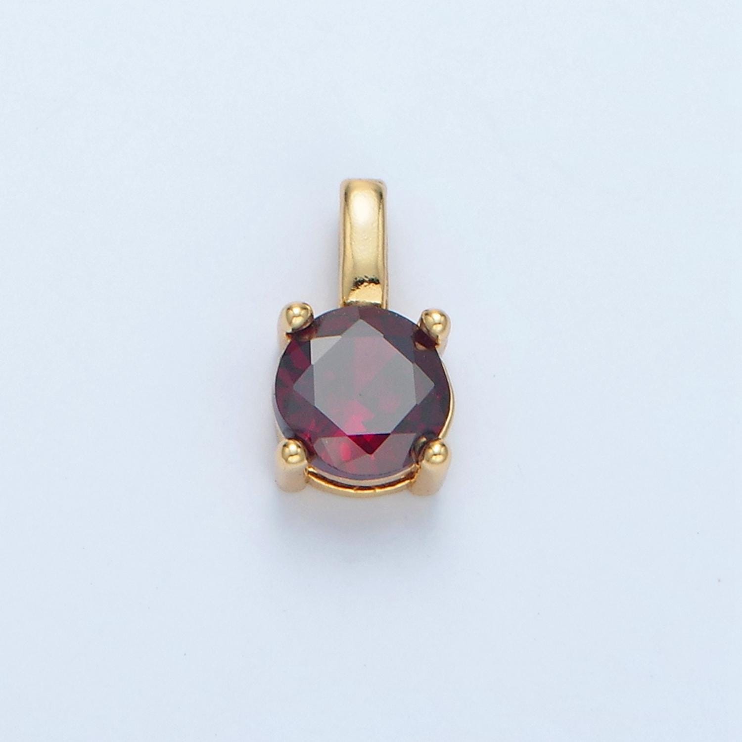 24k gold filled 11mm round cz personalized silver pendant | aa907 - aa922