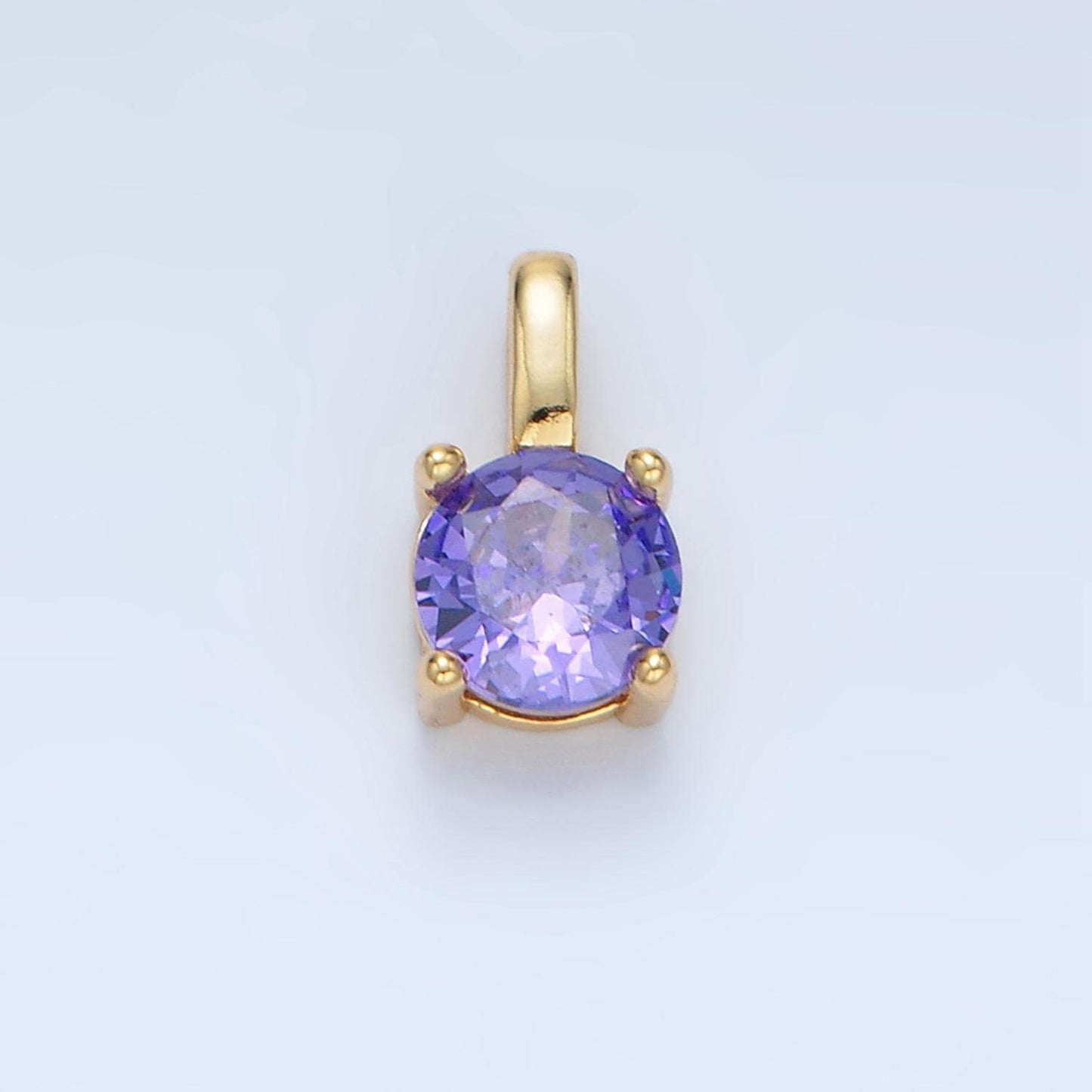 24k gold filled 11mm round cz personalized silver pendant | aa907 - aa922