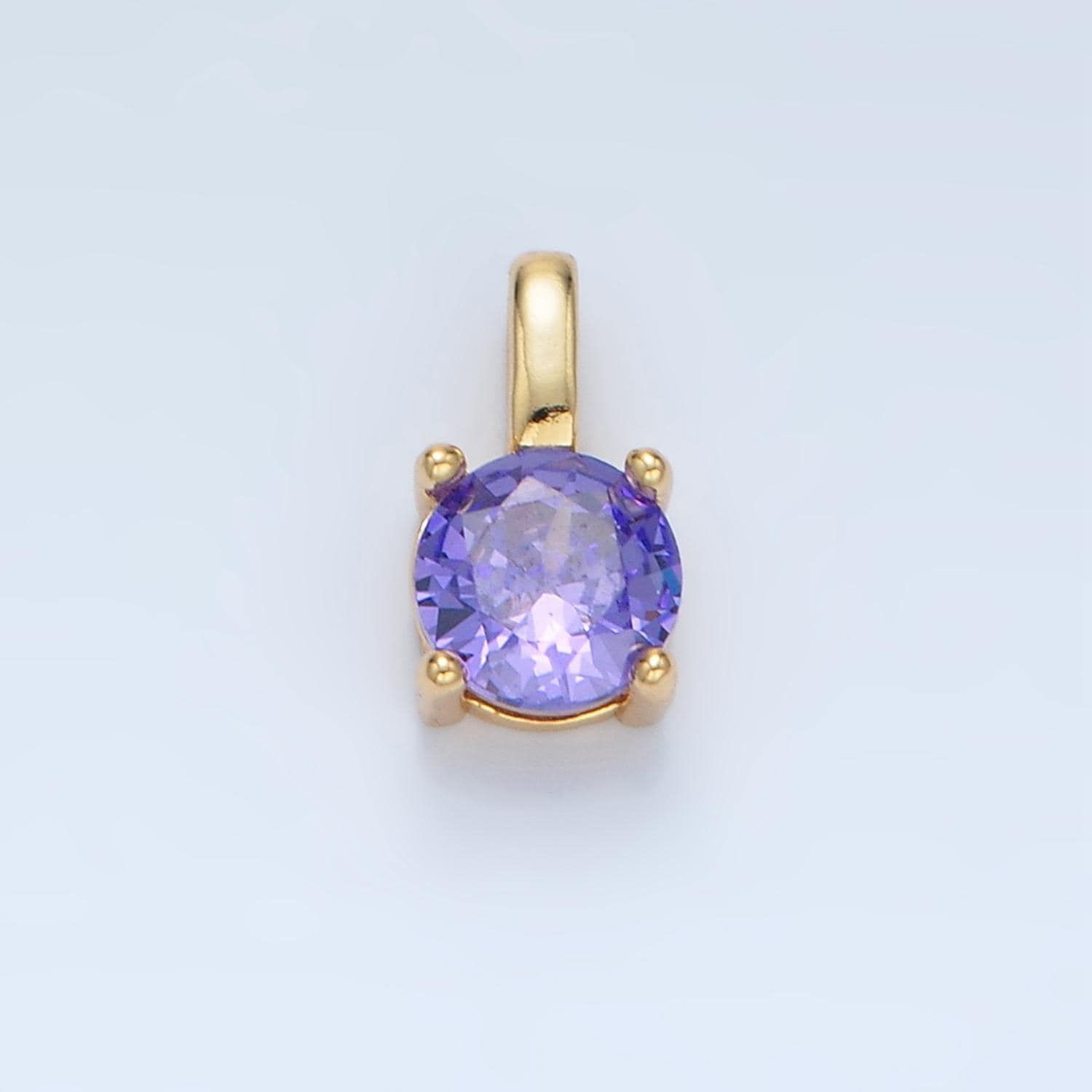 24k gold filled 11mm round cz personalized silver pendant | aa907 - aa922
