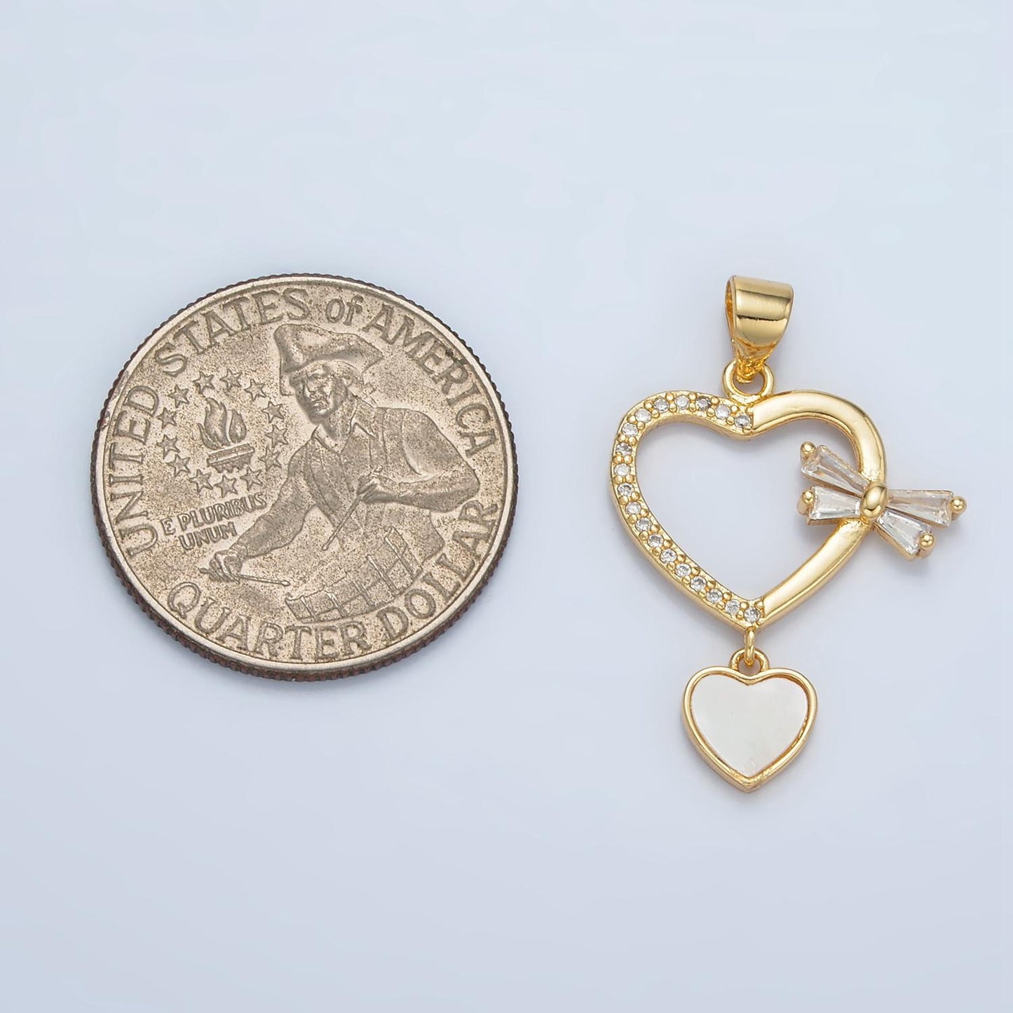 Dainty 24k gold filled heart charms, love pendant, dainty heart charm for valentine bracelet earring necklace supply aa866